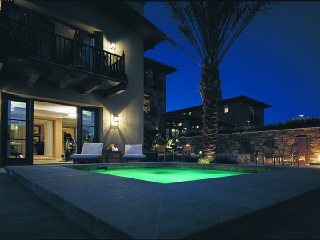 Ouside Pool With Lights